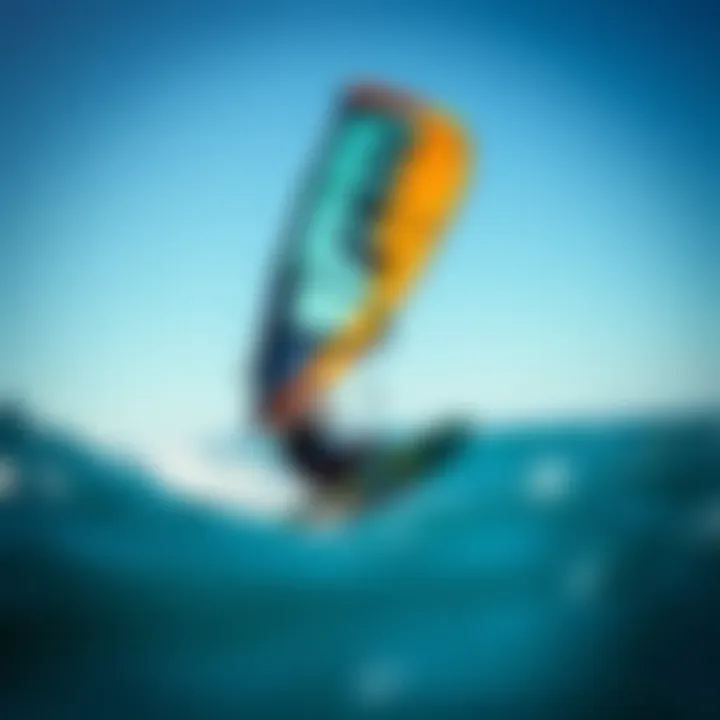 Close-up of a high-performance foil kite in action