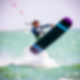 Dynamic kiteboarding action captured in vibrant colors