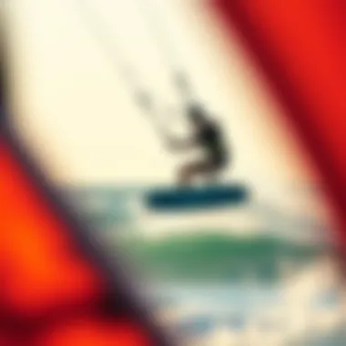 Illustration of kiteboarding techniques in motion