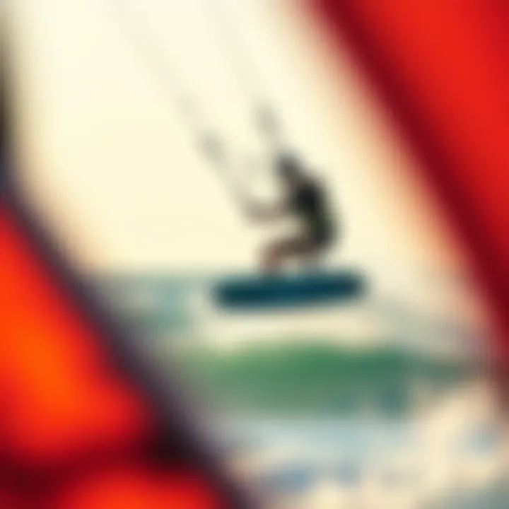 Illustration of kiteboarding techniques in motion