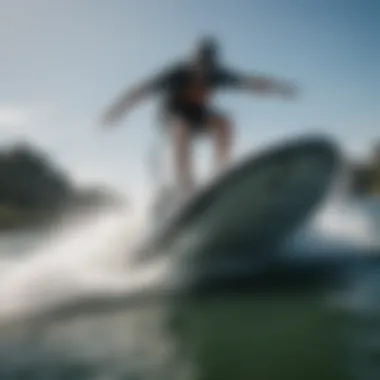 Close-up of advanced hydro wakeboard technology