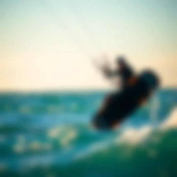 Mastering the Hydrofoil Experience Kiteboarder riding a hydrofoil board in the ocean