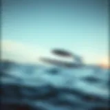 A futuristic watercraft gliding effortlessly above the waves, showcasing innovative design.