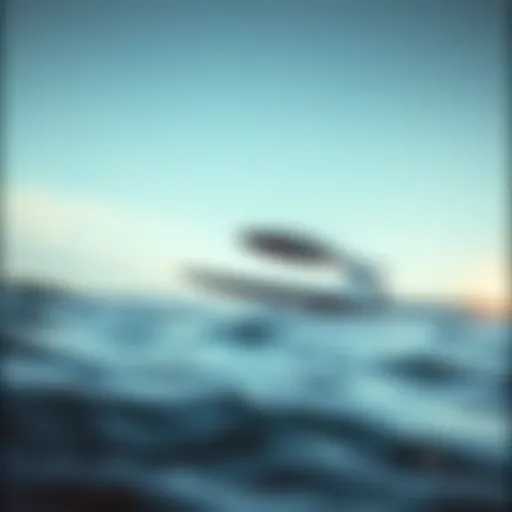 A futuristic watercraft gliding effortlessly above the waves, showcasing innovative design.