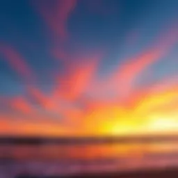 A breathtaking view of Kite Beach at sunset, showcasing vibrant skies and gentle waves.