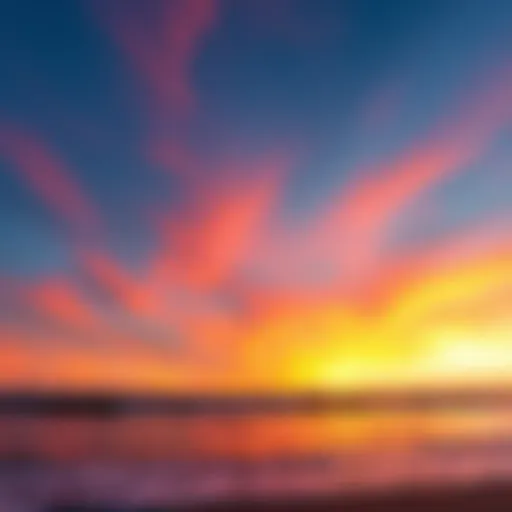 A breathtaking view of Kite Beach at sunset, showcasing vibrant skies and gentle waves.