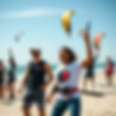 Community Kiteboarding Event in Dallas Community kiteboarding event in Dallas with enthusiastic participants