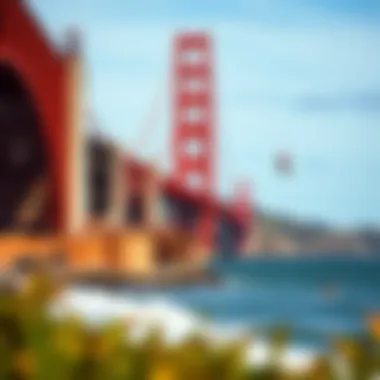 Golden Gate Bridge: A Kiteboarding Paradise Scenic view of the Golden Gate Bridge with kiteboarders