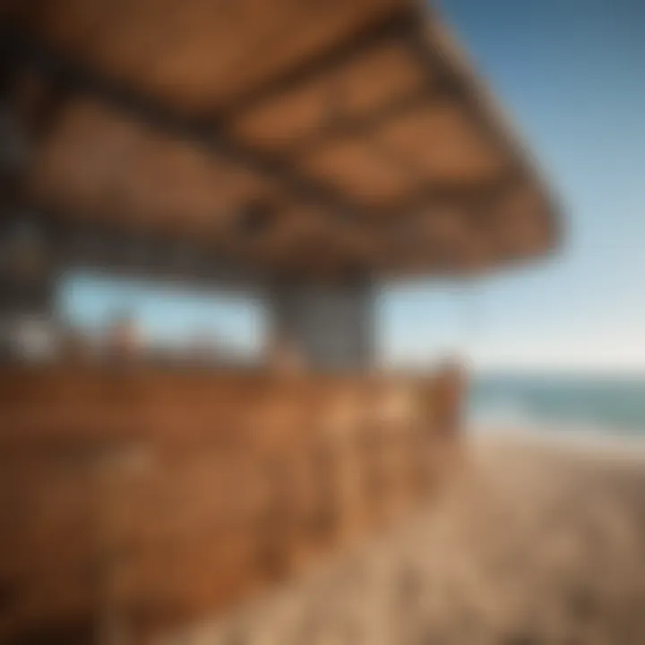 Close-up view of a kitesurfing bar showcasing its intricate design and features