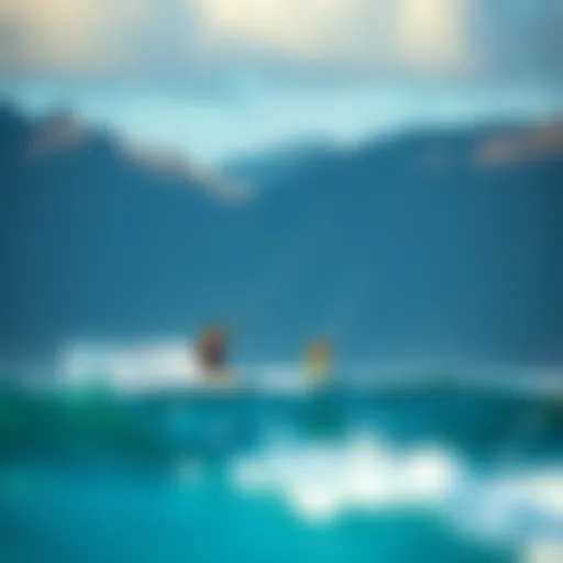 A breathtaking view of kitesurfers riding the waves in Maui