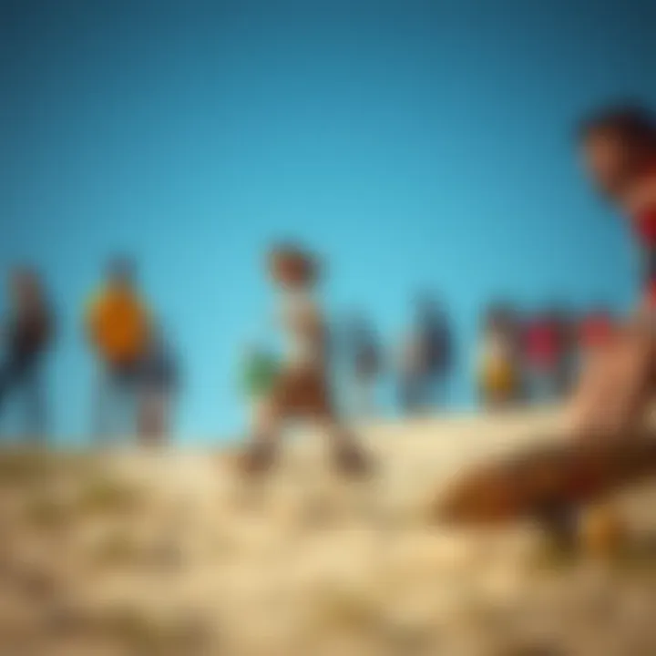 A community event promoting land boarding with enthusiasm and camaraderie