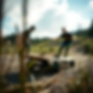 A serene environment highlighting the connection between land boarding and nature