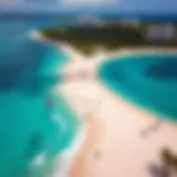 Aerial View of Nassau Beach for Kiteboarding Aerial view of Nassau beach with kiteboarders