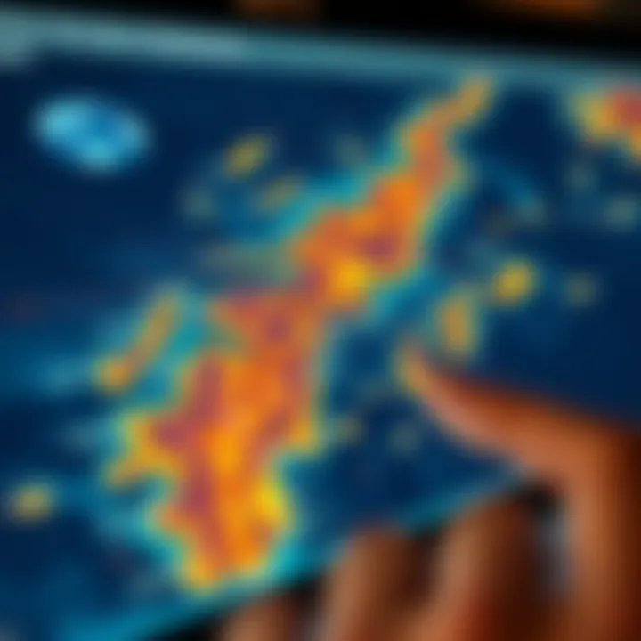 Real-time satellite map interface showcasing wind patterns