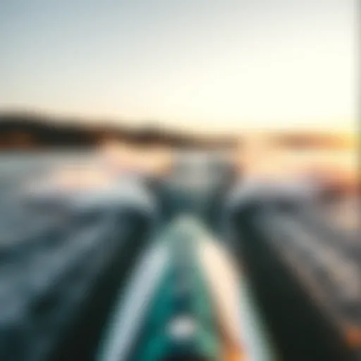 The Thrill of Gliding Dynamic view of a non-electric hydrofoil board gliding over water