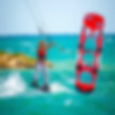 Kiteboarding enthusiast demonstrating hydrofoil techniques