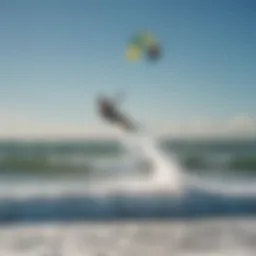 Kiteboarders soaring over the waves at Okaloosa Island Pier