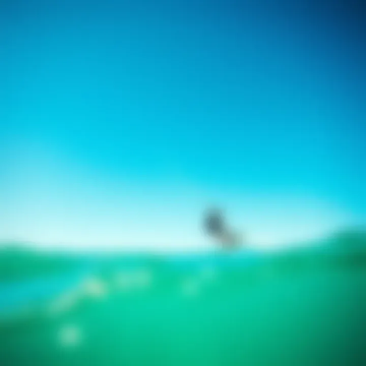 Ideal Wind Conditions for Thrilling Kiteboarding Wind conditions perfect for kiteboarding with a clear blue sky overhead