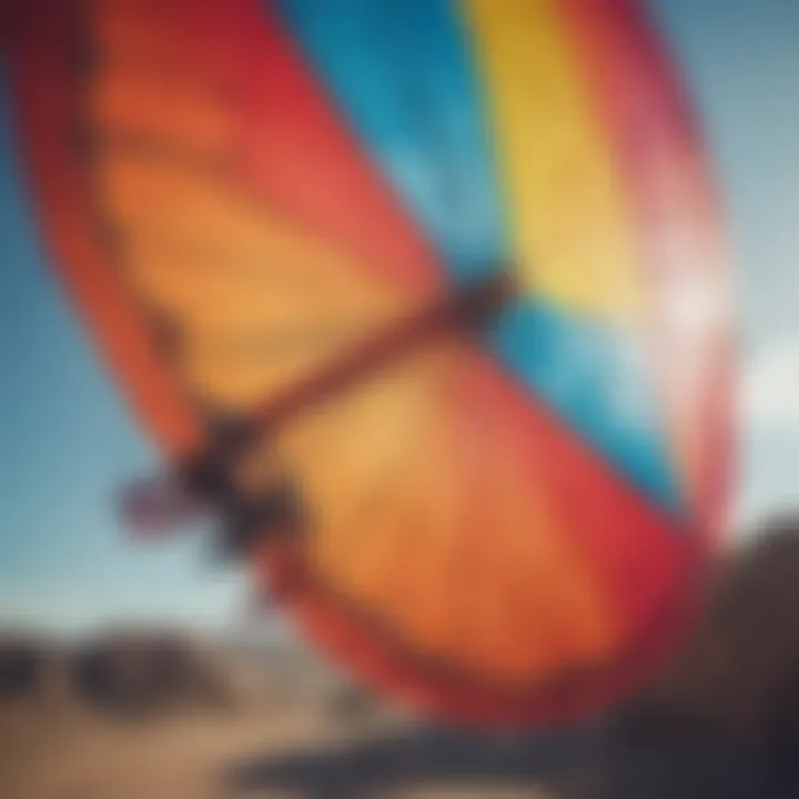 Close-up of a high-performance kite showcasing its intricate design.