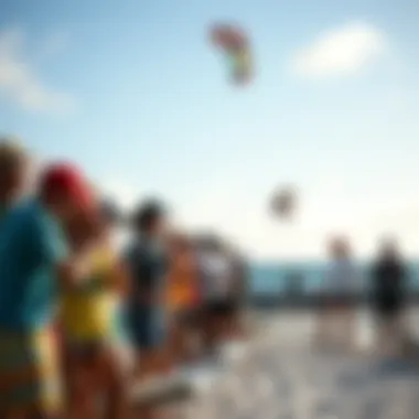 Community Involvement in Kiteboarding Culture Local community event showcasing kiteboarding culture and participation
