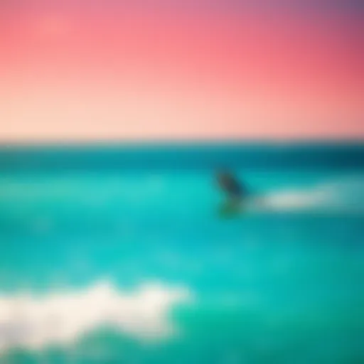 A vibrant kiteboarder gliding over the turquoise waters of Providenciales