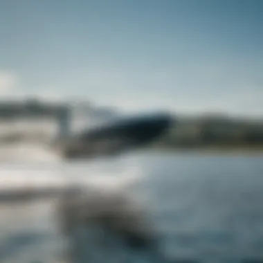 Dynamic shot of a self-propelled wake foil gliding over water