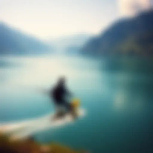 A breathtaking view of Silvaplana's pristine lake surrounded by majestic mountains, perfect for kiteboarding.