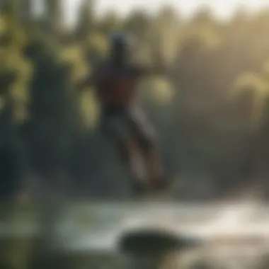 Natural setting highlighting eco-conscious wakeboarding, connecting sport with environment.