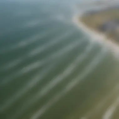 A panoramic view showcasing the kiteboarding landscape and conditions