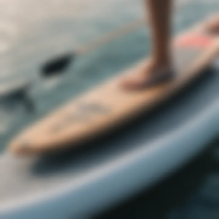 Close-up view of paddleboard material