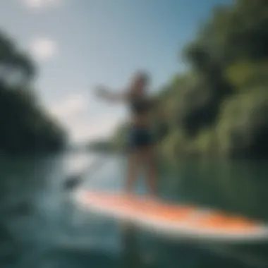 User enjoying paddleboarding experience