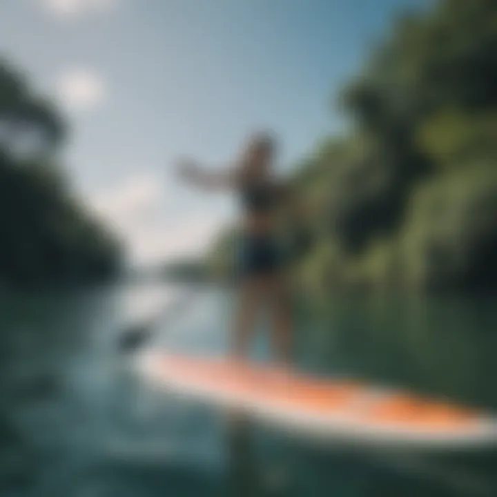 User enjoying paddleboarding experience