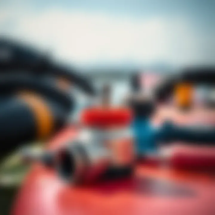 Close-up of maintenance tools used for keeping SUP inflator adapters in top condition