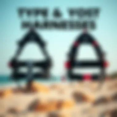 Comparison of various types of kiteboard harnesses displayed side by side