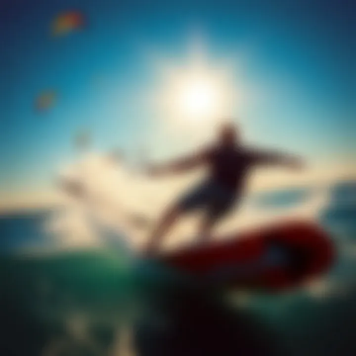 Dynamic kiteboarding action captured in vivid colors