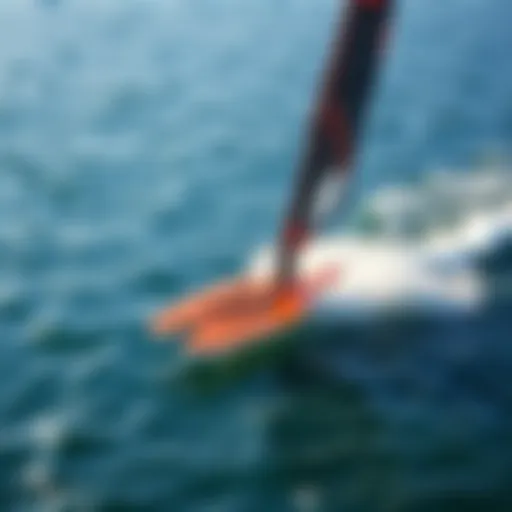 Hydrofoil sail board gliding over water