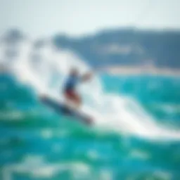 Dynamic kitesurfing action captured in vivid colors
