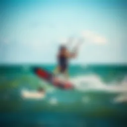 Dynamic action of a kiteboarder using the Slingshot Slingwing