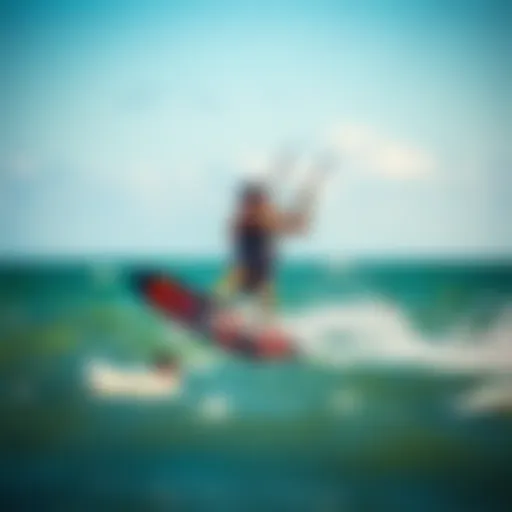 Dynamic action of a kiteboarder using the Slingshot Slingwing