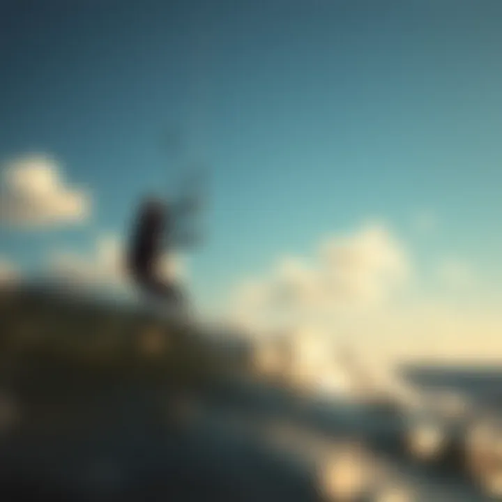 Kiteboarder Harnessing Wind Currents Kiteboarder harnessing wind currents near New Jersey coast