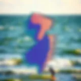 Wind map highlighting optimal kiteboarding zones in New Jersey