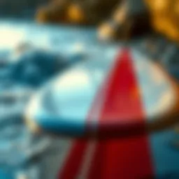 Detailed view of a hydro foil surfboard showcasing its sleek design