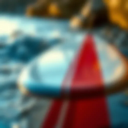 Sleek Design of Hydro Foil Surfboard Detailed view of a hydro foil surfboard showcasing its sleek design