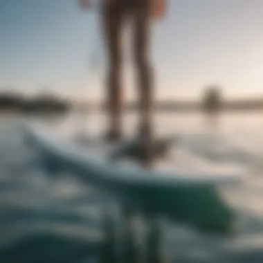 Hydrofoil paddle board gliding above water