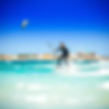 Experience the Serenity of Hydrofoil Surfboarding Kiteboarder riding a hydrofoil surfboard, demonstrating the functionality and smooth ride.