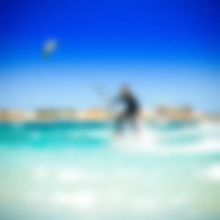 Experience the Serenity of Hydrofoil Surfboarding Kiteboarder riding a hydrofoil surfboard, demonstrating the functionality and smooth ride.