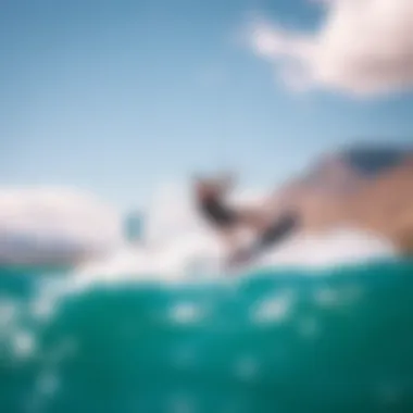 Thrilling Experience of Efoiling Kiteboarder experiencing the thrill of efoiling in action