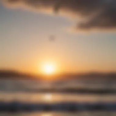 A stunning kitesurfing landscape at sunset