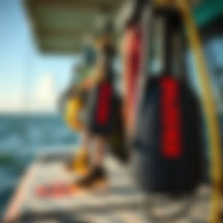 Sustainable kitesurfing equipment highlighting eco-friendly practices