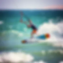 Dynamic kiteboarding action with Axis foils in motion